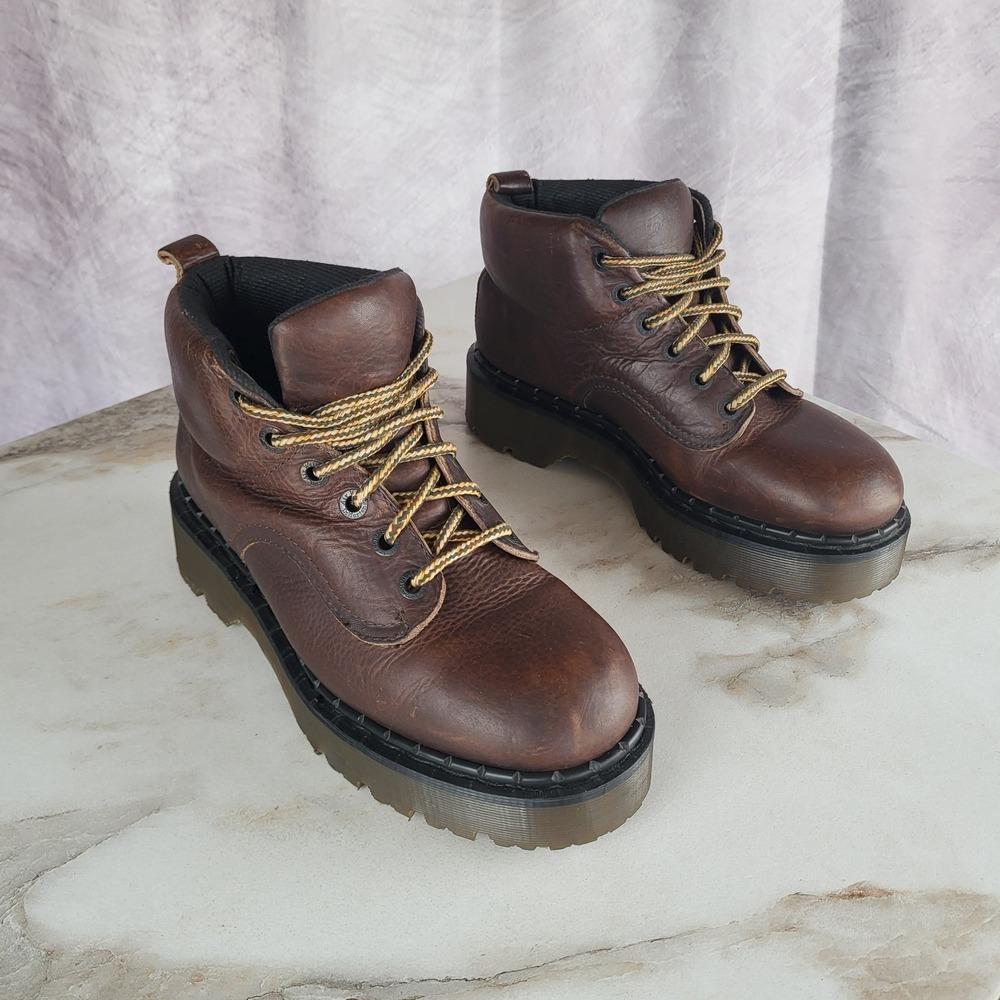 Vintage Dr Martens Chunky Platform Boots Brown Men's UK Size 8 England